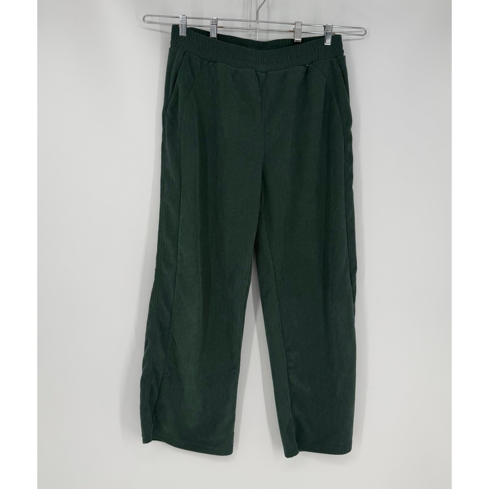 Halara Pants Womens XL Green Corduroy Straight Leg High Rise Casual Gorp Goblin